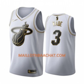 Maillot NBA Miami Heat Dwyane Wade 3 Nike 2019-20 Blanc Golden Edition Swingman - Homme